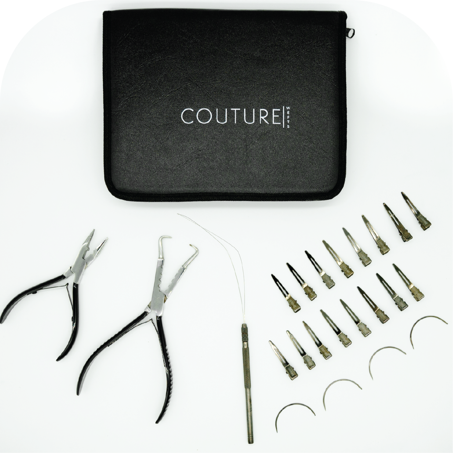 Couture Hair Co. Couture Weft Full Kit. Showing tools and tool case